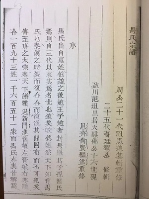 收藏龙游范坦《马氏家谱》(民国七年版)一套